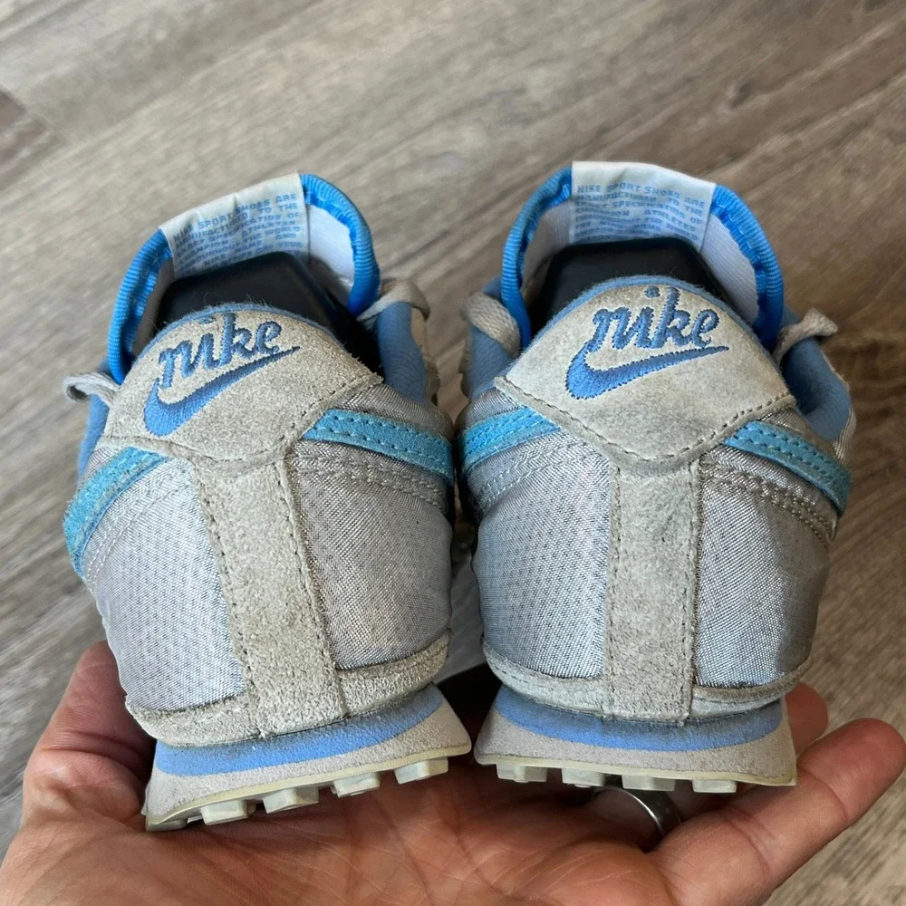 Nike Waffle Racer Silver Light Blue Y2K Retro Sneakers 303918-141 Womens 5.5